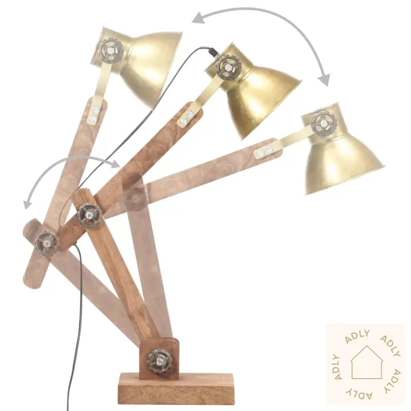 Industriell Bordlampe Messing Rund 58X18X90 Cm E27