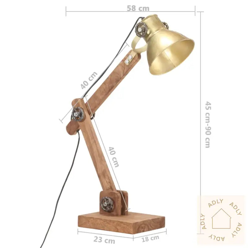 Industriell Bordlampe Messing Rund 58X18X90 Cm E27