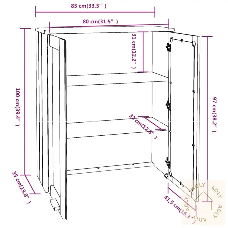 Skjenketopp Hamar Honningbrun 85X35X100 Cm Heltre Furu