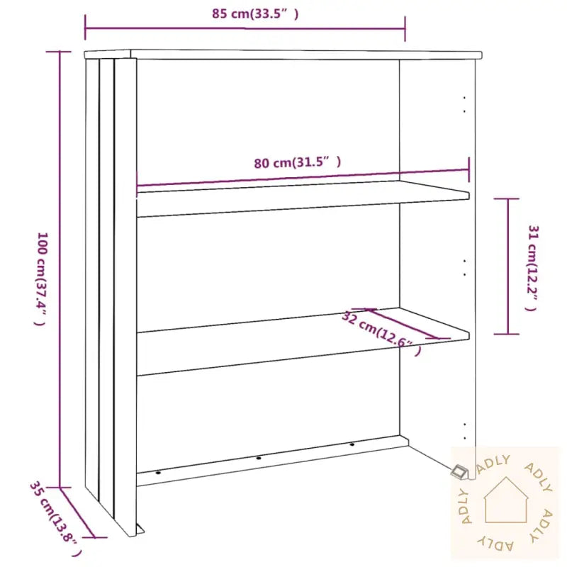 Skjenketopp Hamar Honningbrun 85X35X100 Cm Heltre Furu