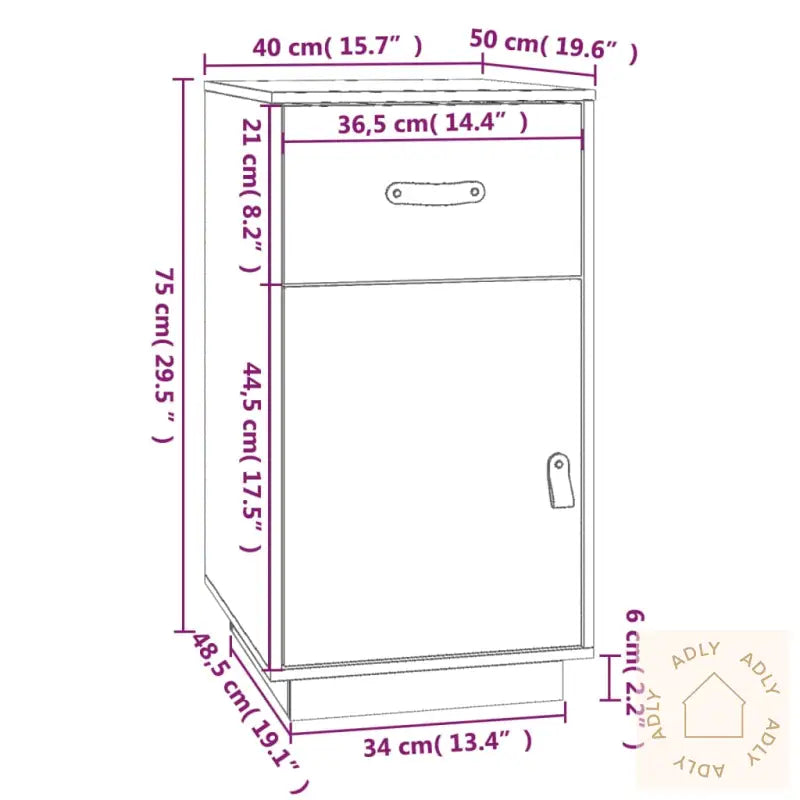 Skrivebord Grå 40X50X75 Cm Heltre Furu