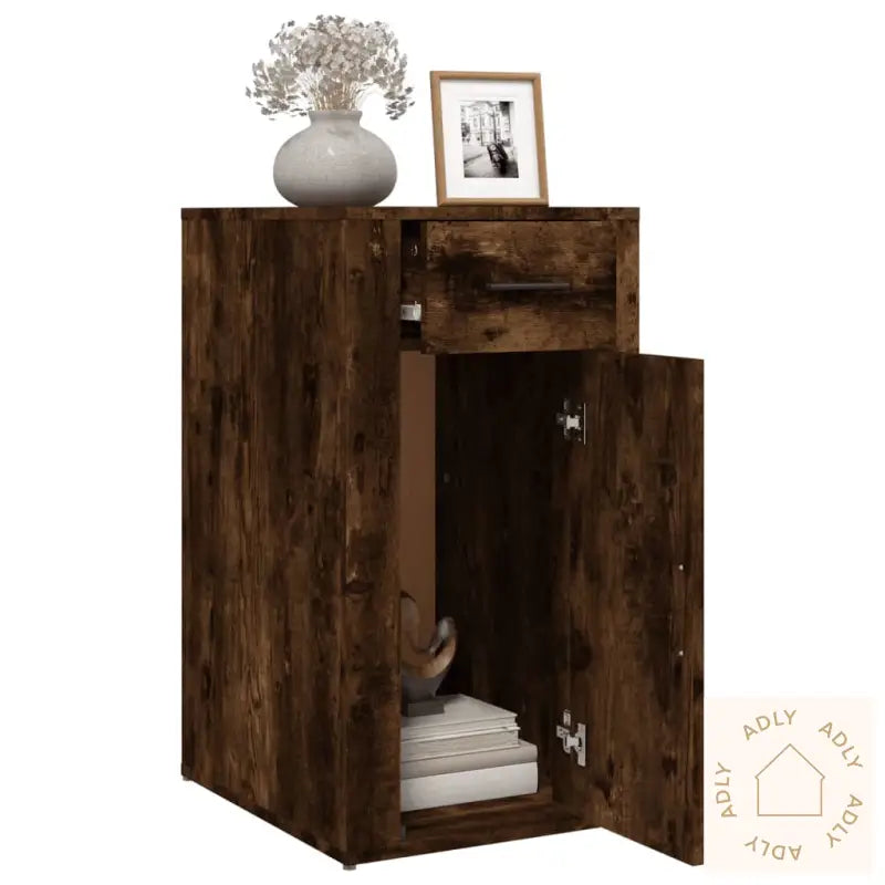 Skrivebord Røkt Eik 40X49X75 Cm Konstruert Tre