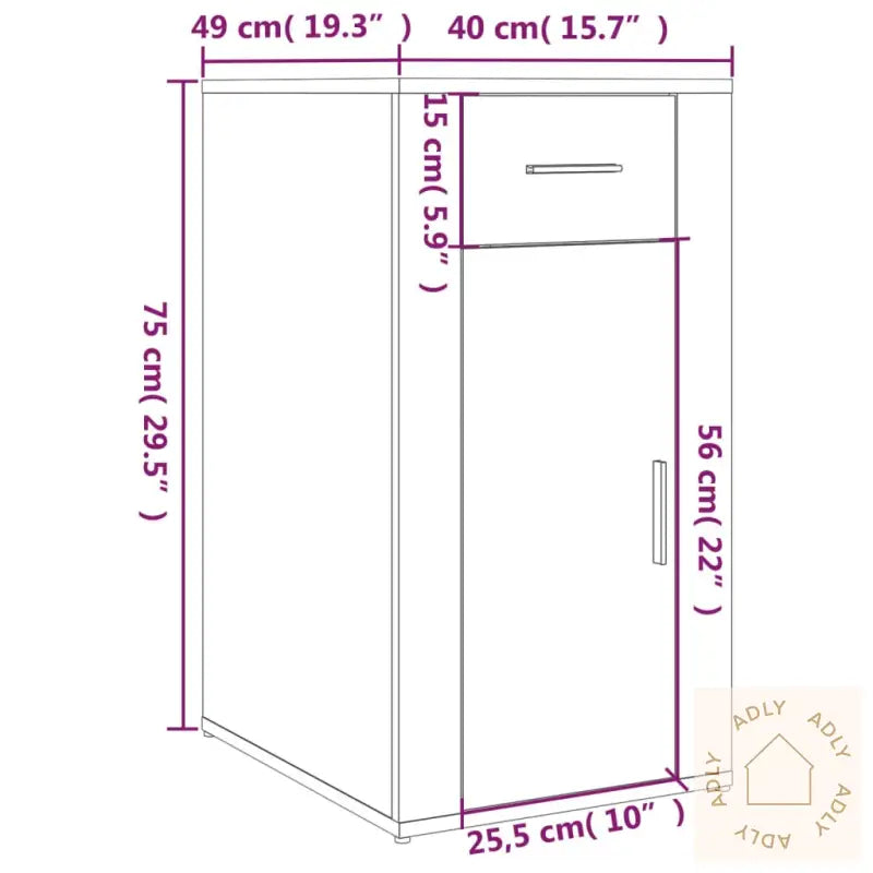 Skrivebord Røkt Eik 40X49X75 Cm Konstruert Tre