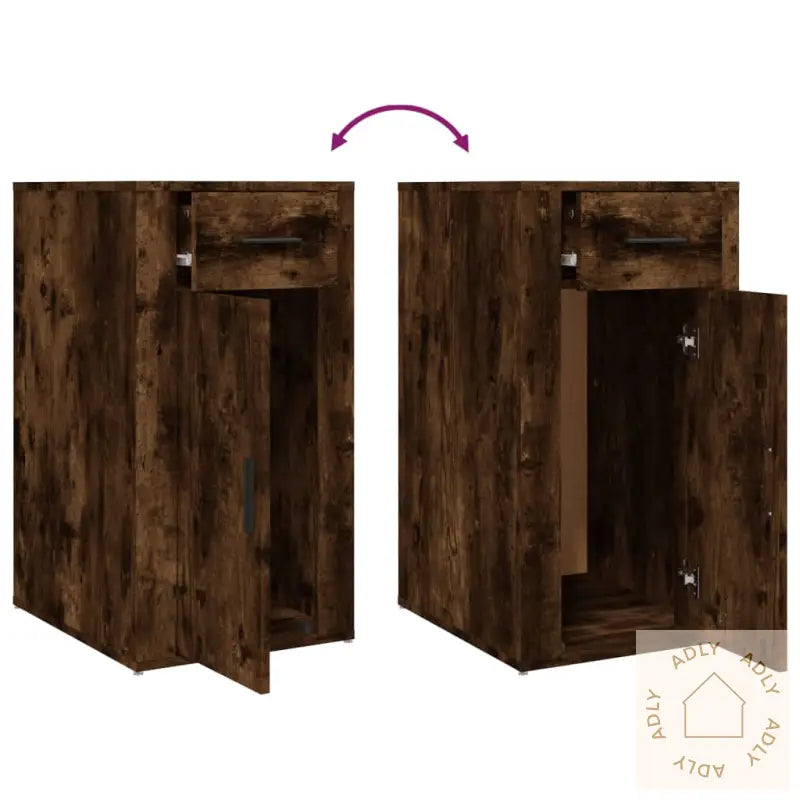 Skrivebord Røkt Eik 40X49X75 Cm Konstruert Tre