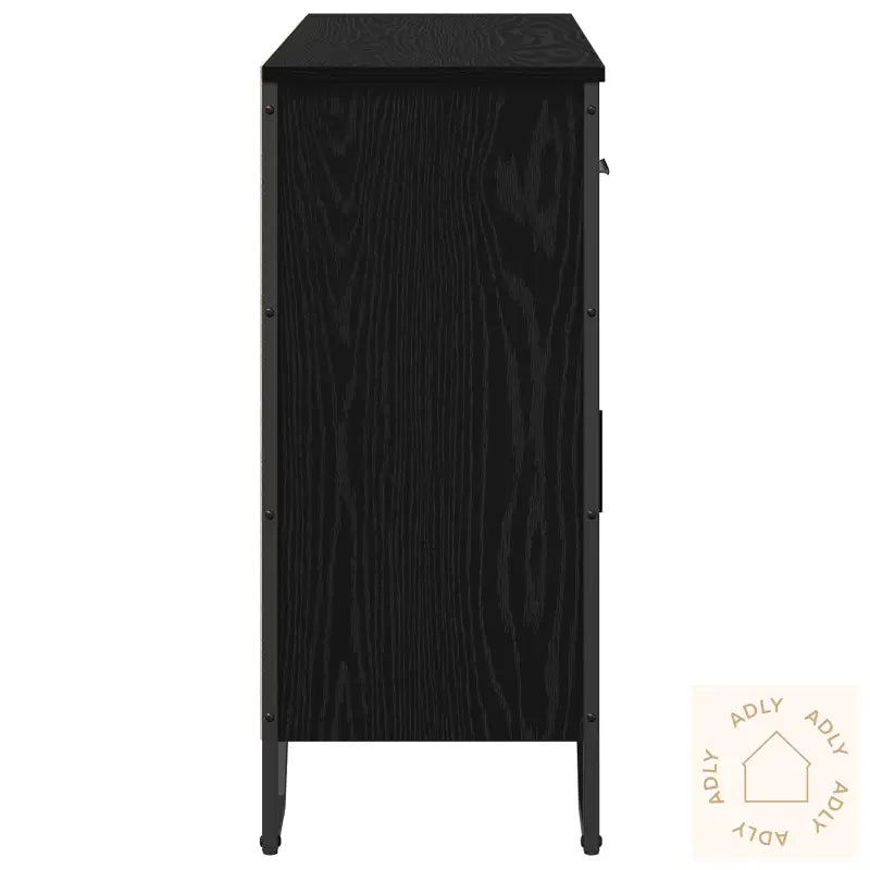 Bordskuff Svart Eik 97X32,5X74,5 Cm Konstruert Tre