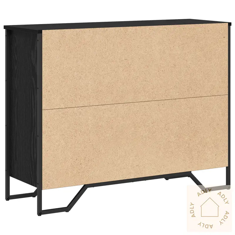 Bordskuff Svart Eik 97X32,5X74,5 Cm Konstruert Tre
