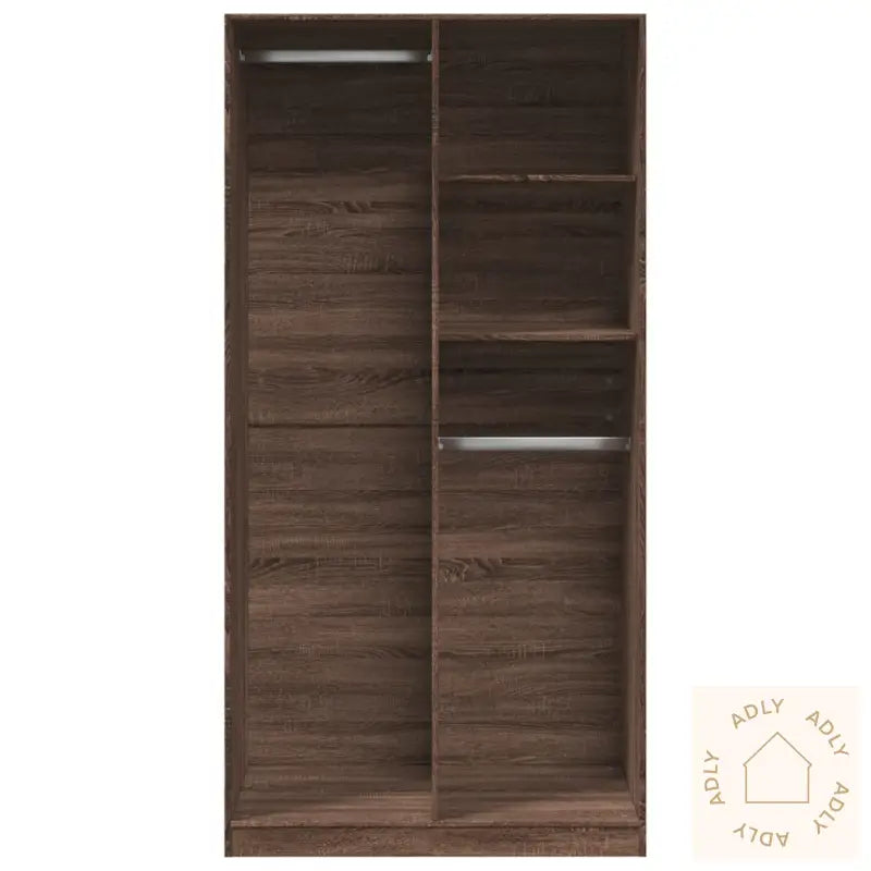 Garderobe Brun Eik 100X50X200 Cm Konstruert Tre