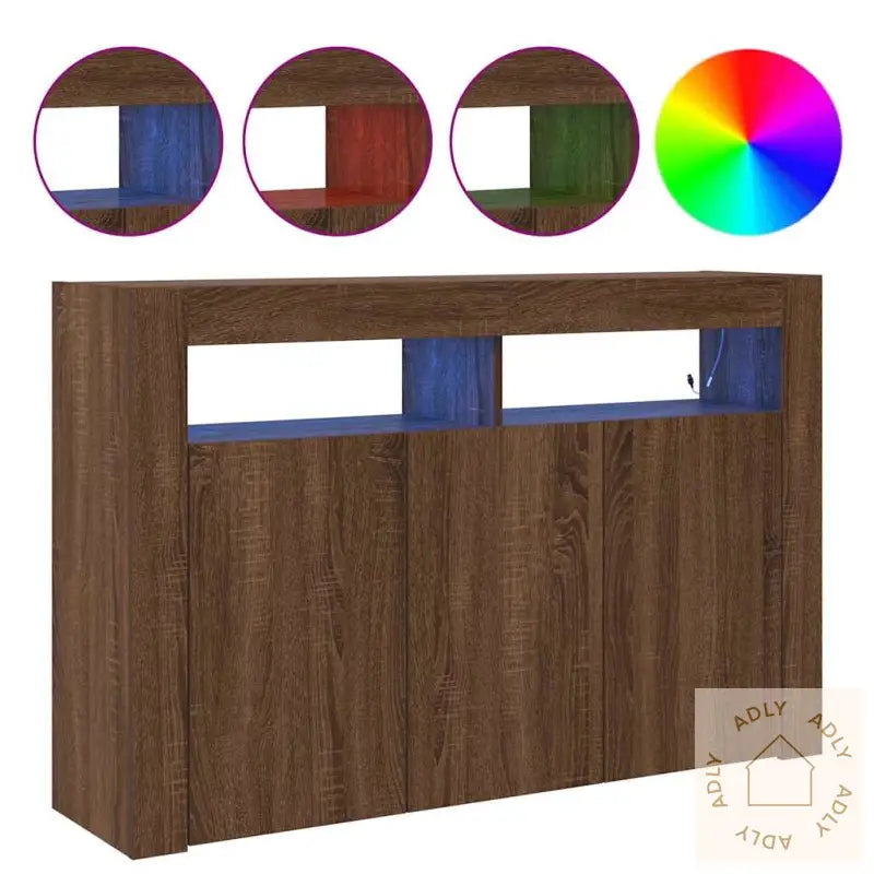 Sideboard Brun Eik Konstruert Tre 116 X 30 X 75 Cm Rektangulært