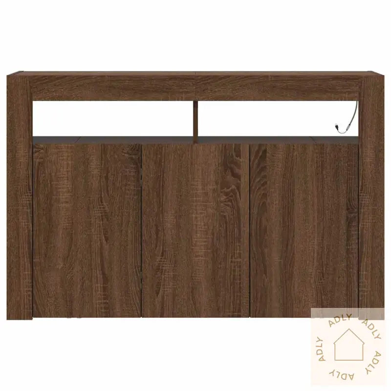 Sideboard Brun Eik Konstruert Tre 116 X 30 X 75 Cm Rektangulært