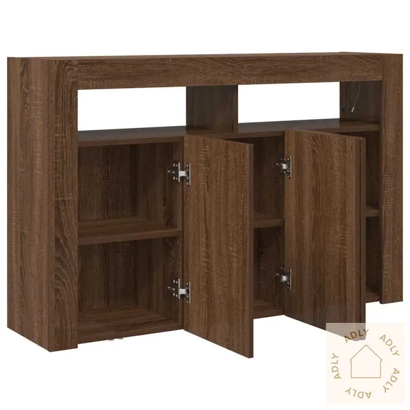 Sideboard Brun Eik Konstruert Tre 116 X 30 X 75 Cm Rektangulært