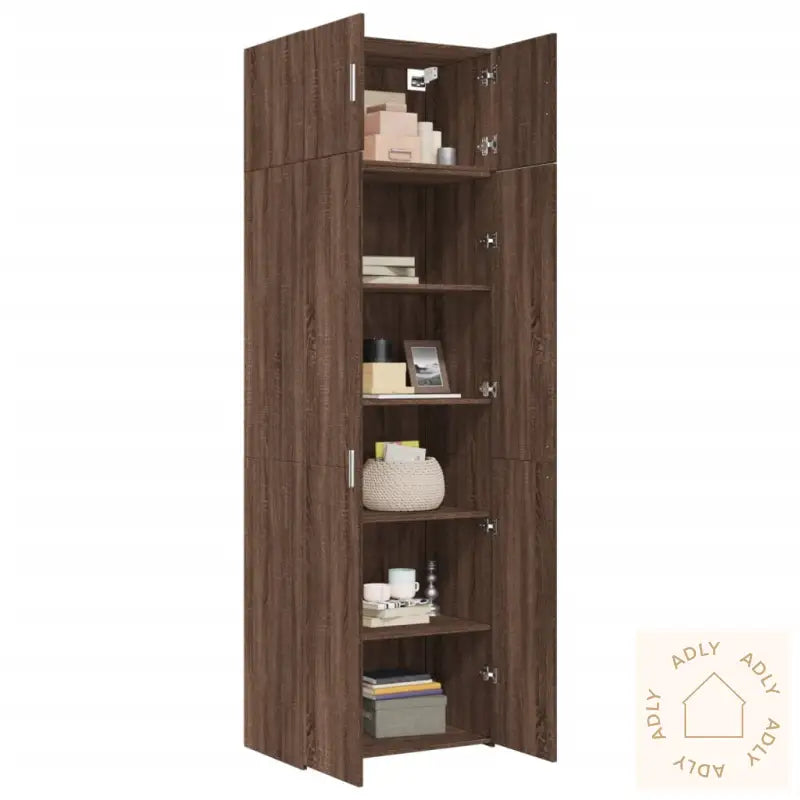 Oppbevaringsskap Brun Eik 70X42,5X225 Cm Konstruert Tre