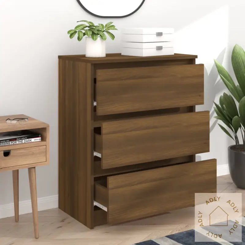 Skjenk Brun Eik 60X35X76 Cm Konstruert Tre