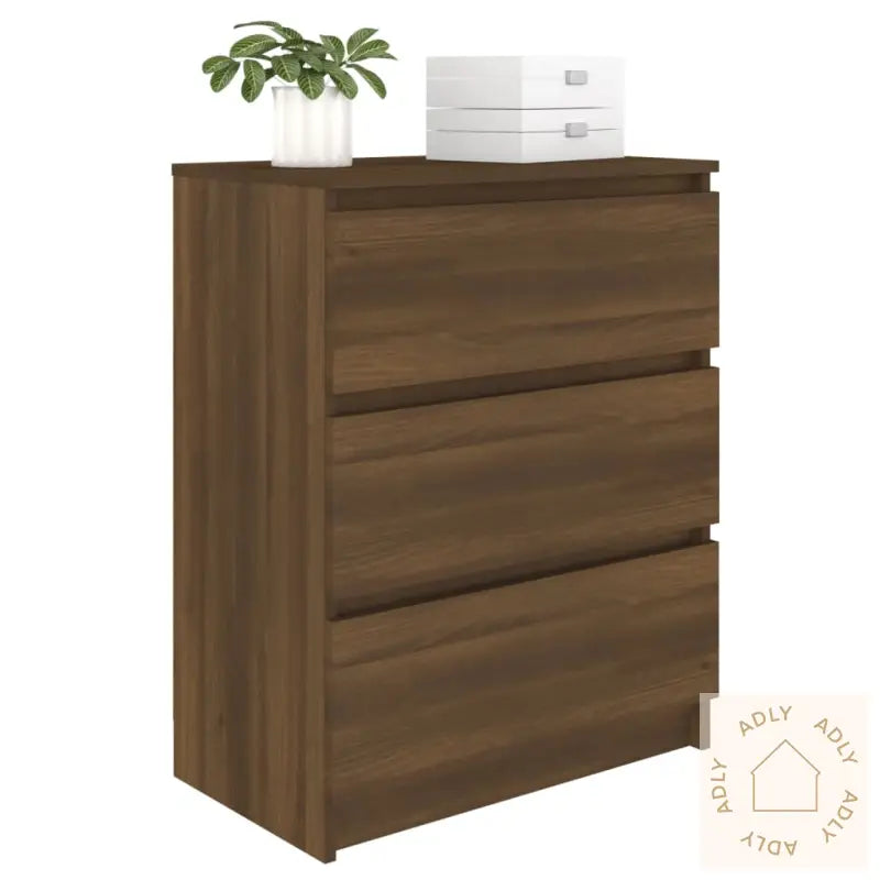 Skjenk Brun Eik 60X35X76 Cm Konstruert Tre