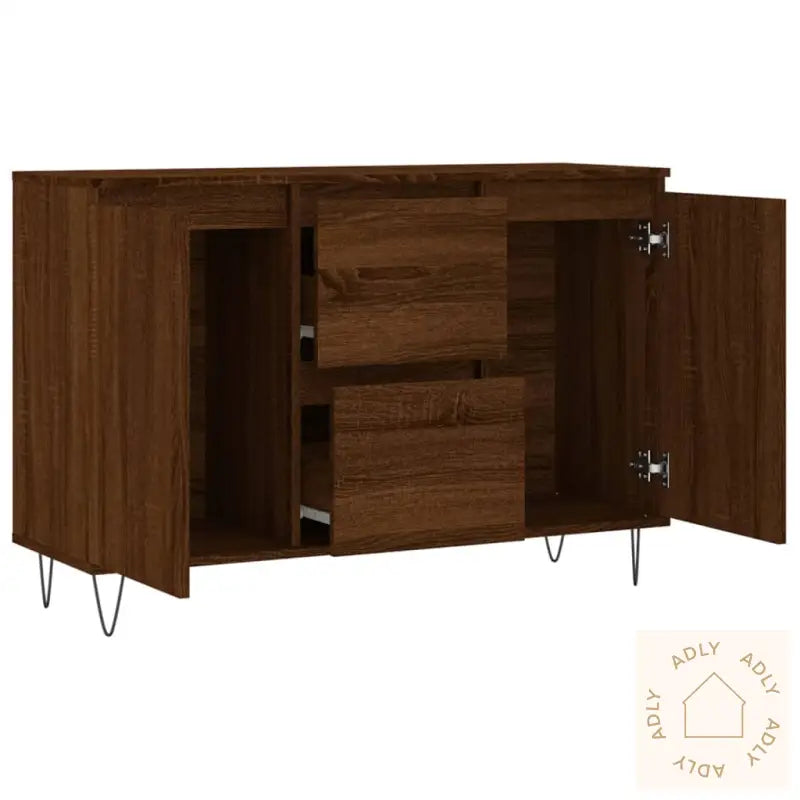 Skjenk Brun Eik 104X35X70 Cm Konstruert Tre