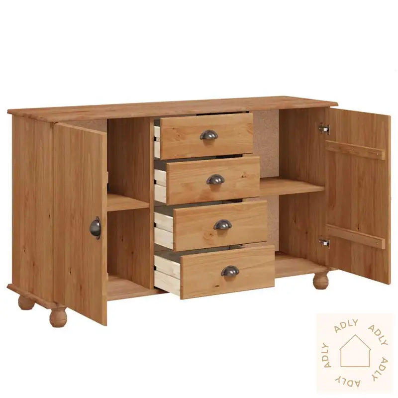 Skap &quot;Askim&quot; 133,5X40X79 Cm Massivt Furutre