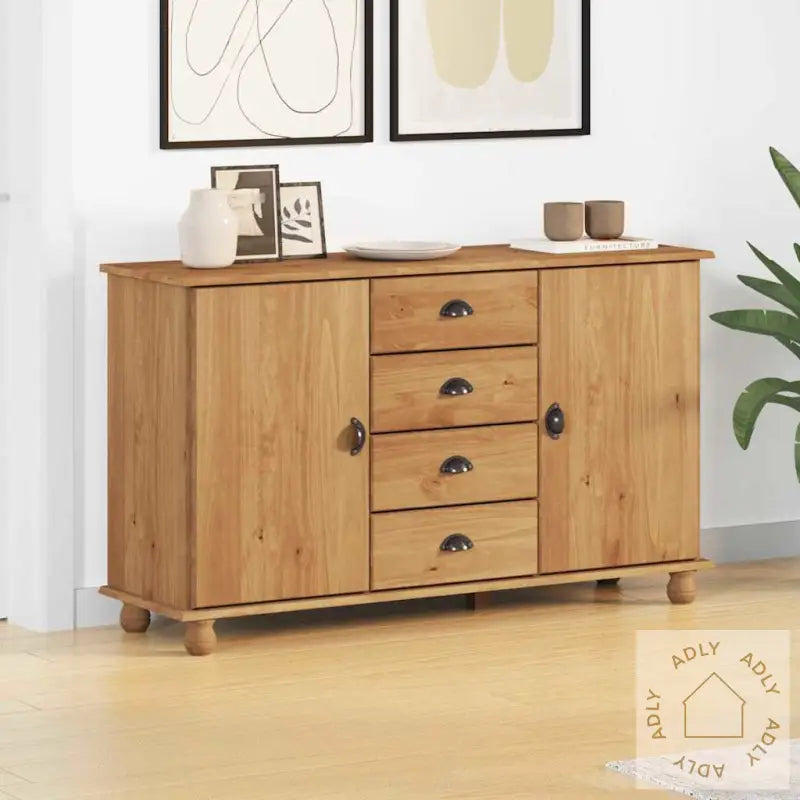 Skap &quot;Askim&quot; 133,5X40X79 Cm Massivt Furutre