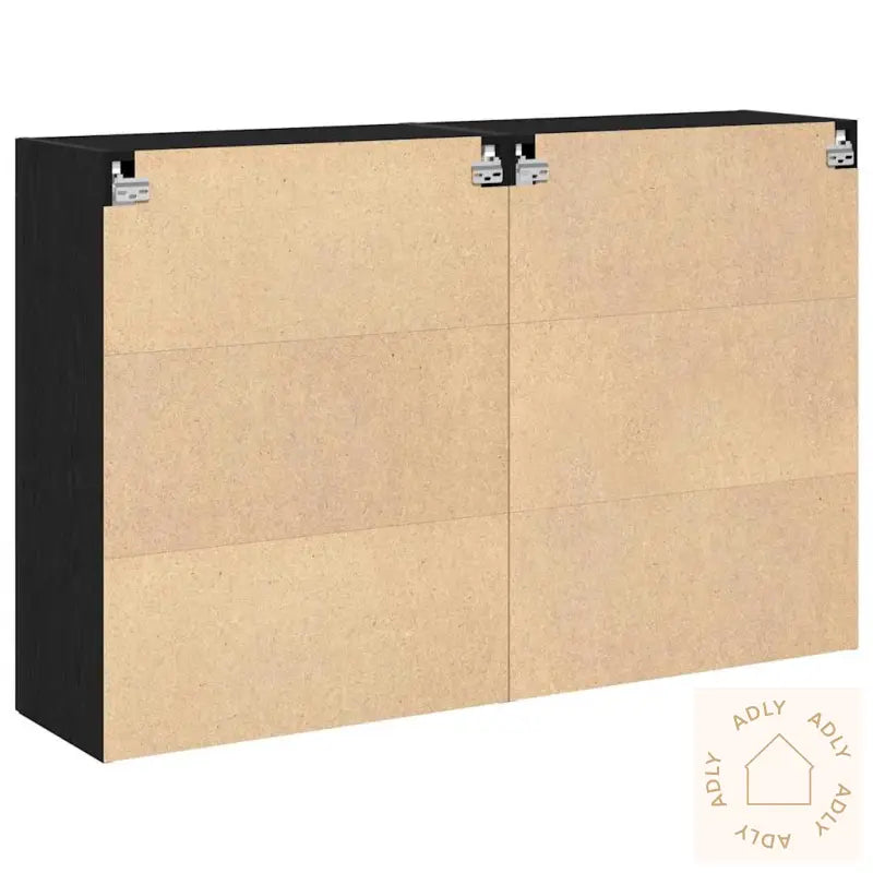 Veggskap 2 Stk Svart Eik 69,5 X 34 X 90 Cm Konstruert Tre