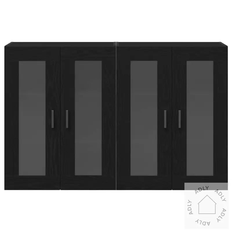 Veggskap 2 Stk Svart Eik 69,5 X 34 X 90 Cm Konstruert Tre