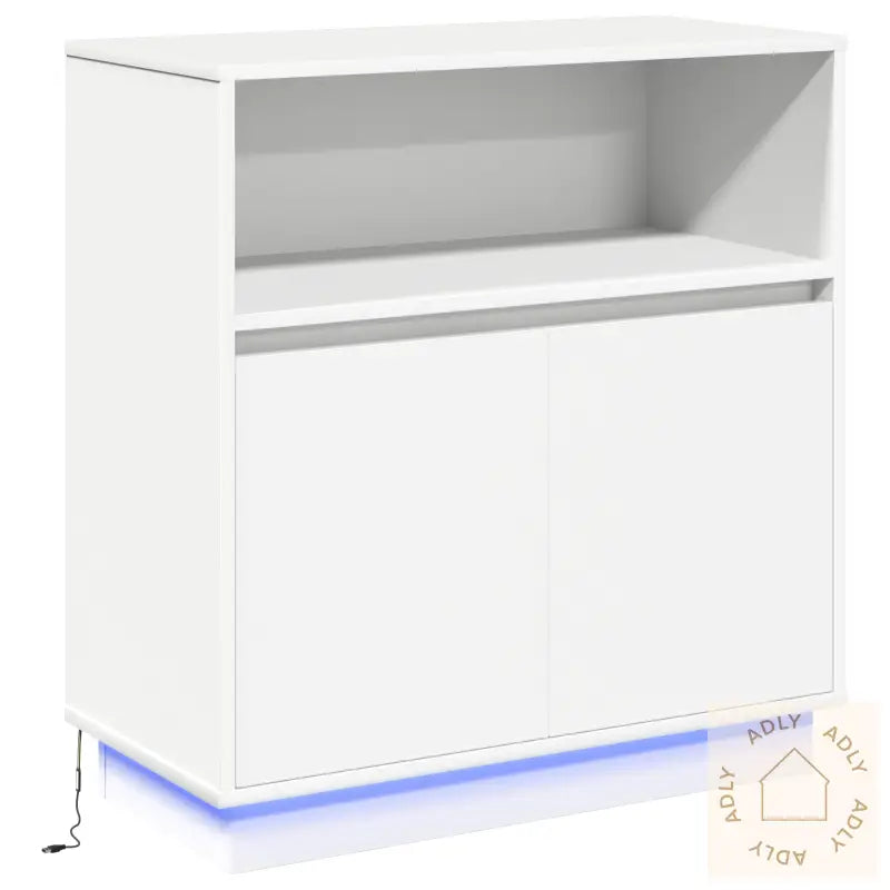 Sideboard Med Led Hvit 71X34,5X75 Cm Ingeniørtre