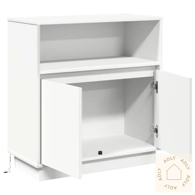 Sideboard Med Led Hvit 71X34,5X75 Cm Ingeniørtre
