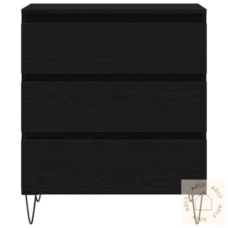 Sideboard Med Skuffer Svart Eik 60X35X70 Cm Ingeniørtre