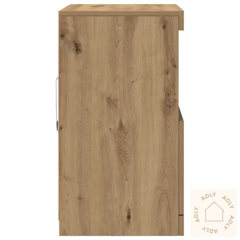 Sideboard Med Led-Belysning I Artisan Eik 60X37X67 Cm