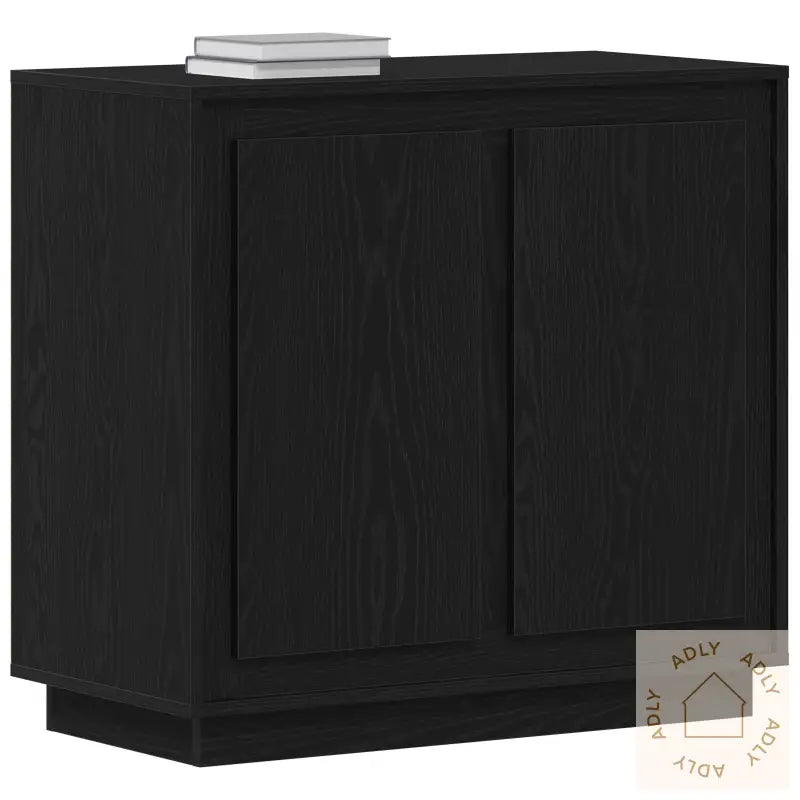 Sideboard Svart Eik 80X34X75 Cm Konstruert Tre