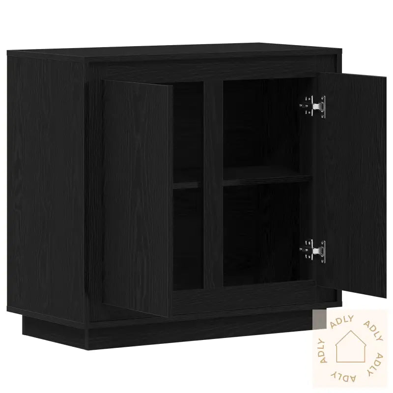 Sideboard Svart Eik 80X34X75 Cm Konstruert Tre