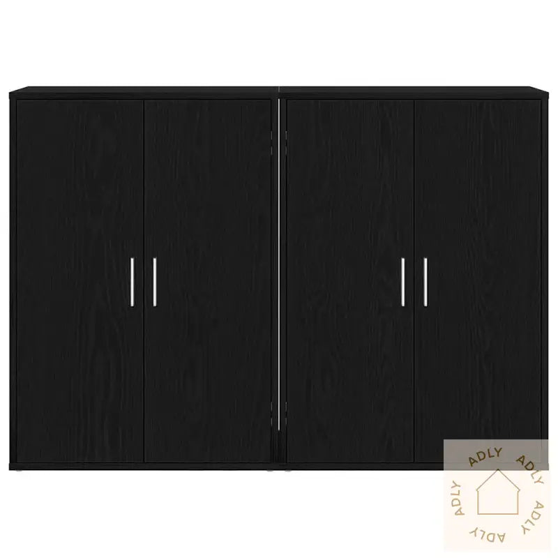 Sideboards 2 Stk I Sort Eik, Mål: 60 X 31 X 84 Cm. Bygget I Tre.