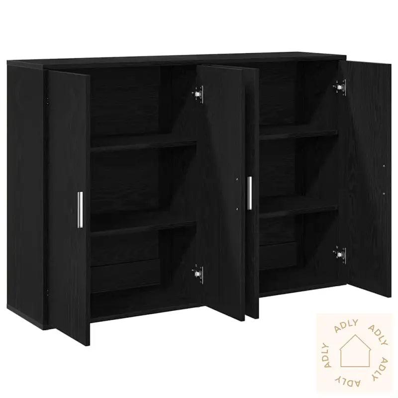 Sideboards 2 Stk I Sort Eik, Mål: 60 X 31 X 84 Cm. Bygget I Tre.