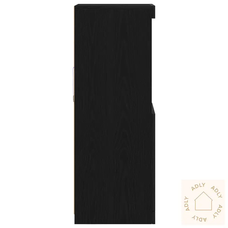 Skap Med Led-Lamper Svart Eik 41X37X100 Cm