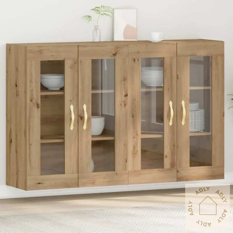 Vegghengte Skap (2 Stk) I Artisan Eik, 69,5 X 34 X 90 Cm. Laget Av Tre.