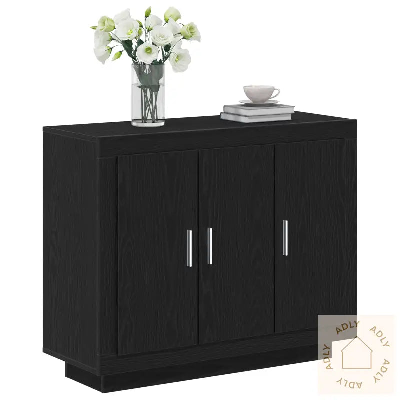 Skap Svart Eik 92X35X75 Cm Konstruert Tre