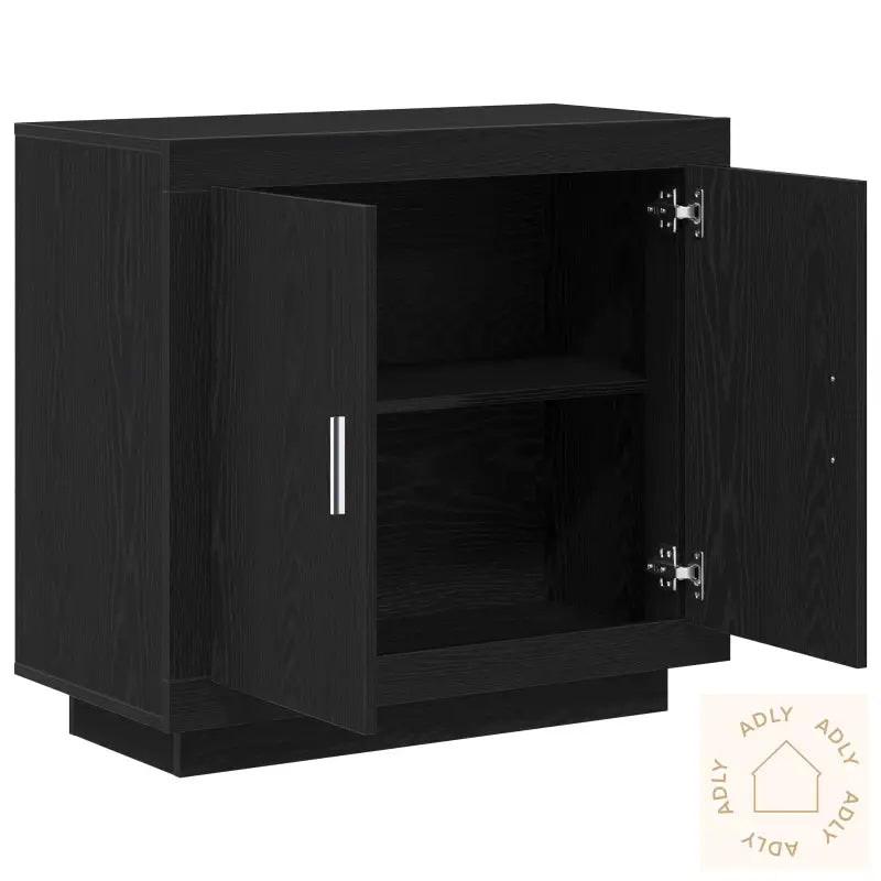 Sideboard Svart Eik 80X40X75 Cm Konstruert Tre