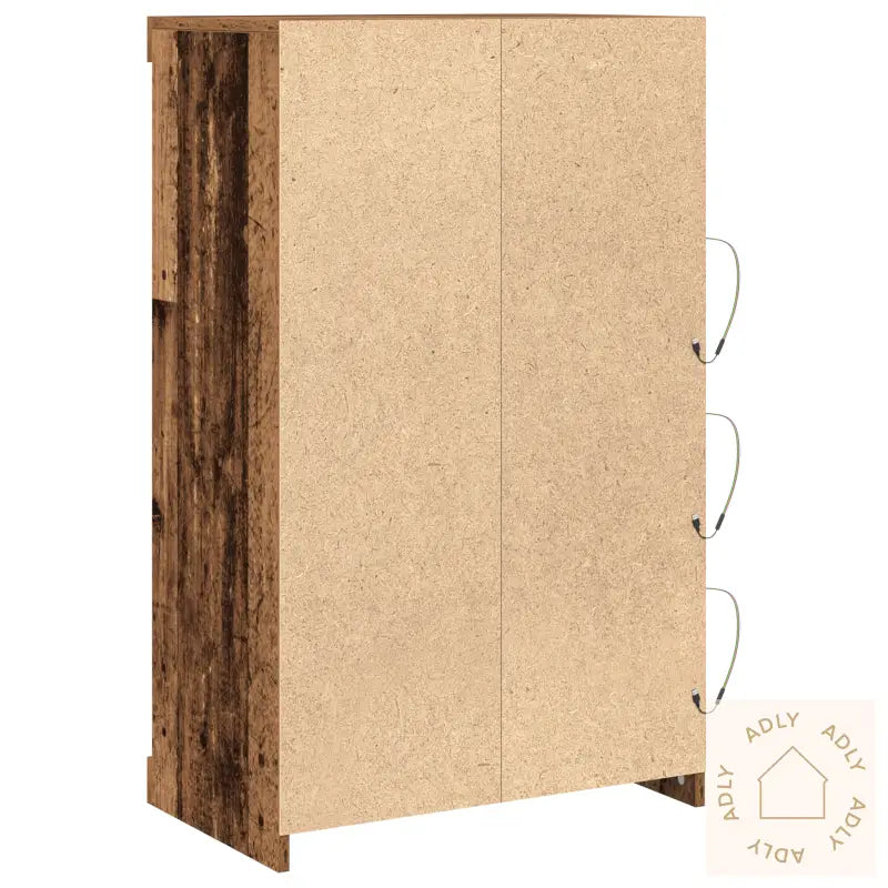 Sideboard Med Led-Lamper Gamle Treverk 60,5X37X100 Cm
