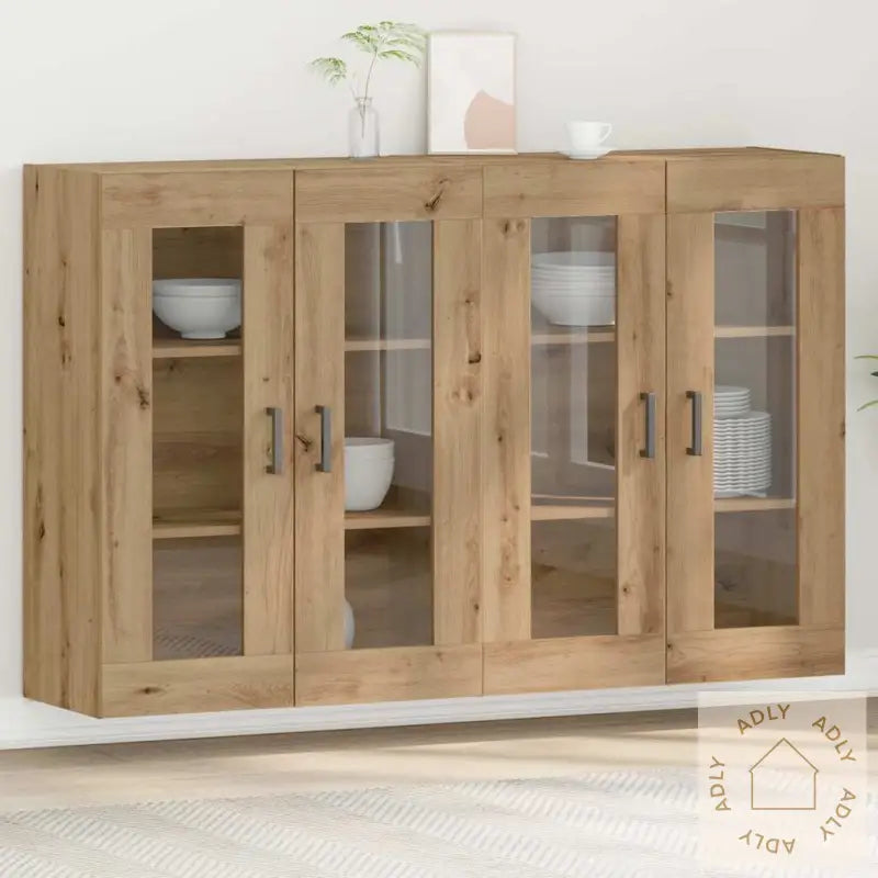 Veggmonterte Skap 2 Stk. I Artisan Eik, 69,5 X 34 X 90 Cm, Laget Av Tre