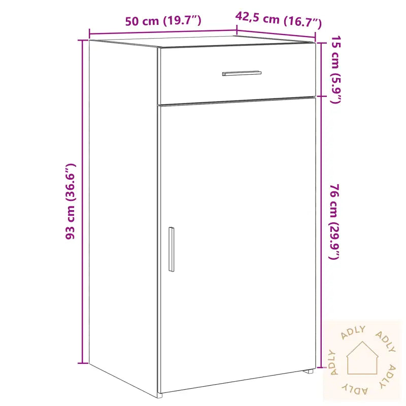 Skap Svart Eik 30X42,5X93 Cm Konstruert Tre