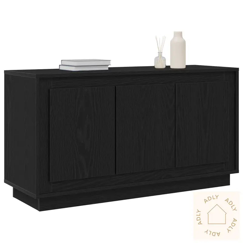 Sideboard Svart Eik 102X35X55 Cm Konstruert Tre