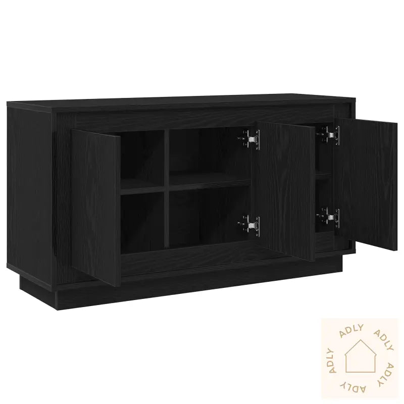 Sideboard Svart Eik 102X35X55 Cm Konstruert Tre
