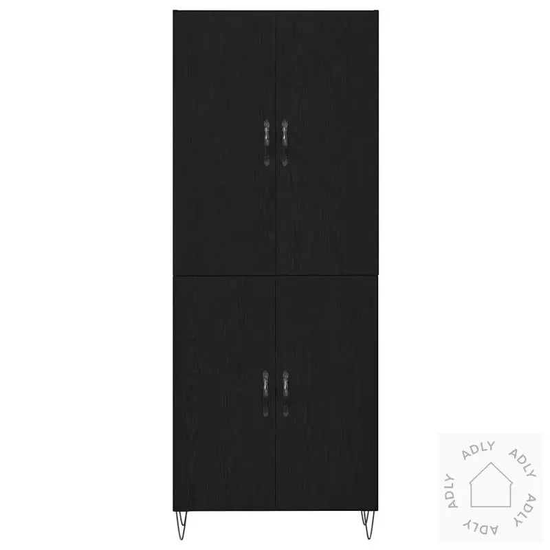Høyskapse Svart Eik 69,5X34X180 Cm Konstruert Tre