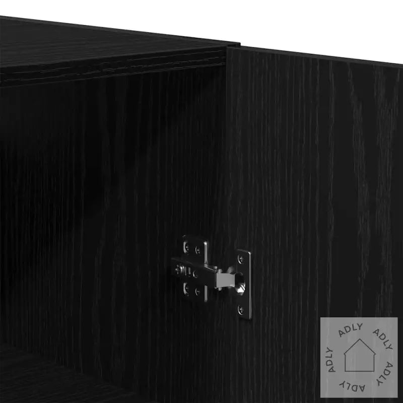 Høyskapse Svart Eik 69,5X34X180 Cm Konstruert Tre