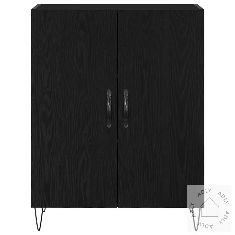 Høyskapse Svart Eik 69,5X34X180 Cm Konstruert Tre