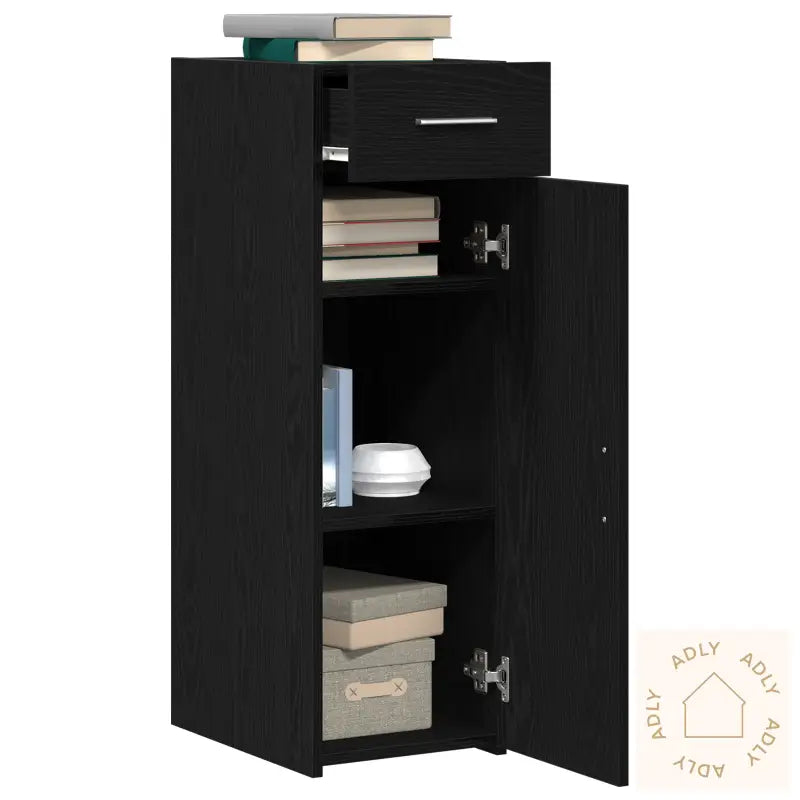Sideboard Svart Eik 30X42,5X93 Cm Ingeniørtre