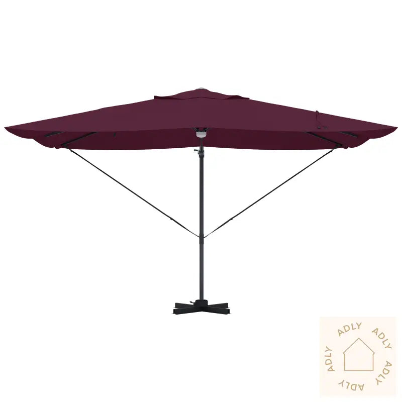 Cantilever Parasoll - Burgunder Burgunder Metall Og Stoff Middels