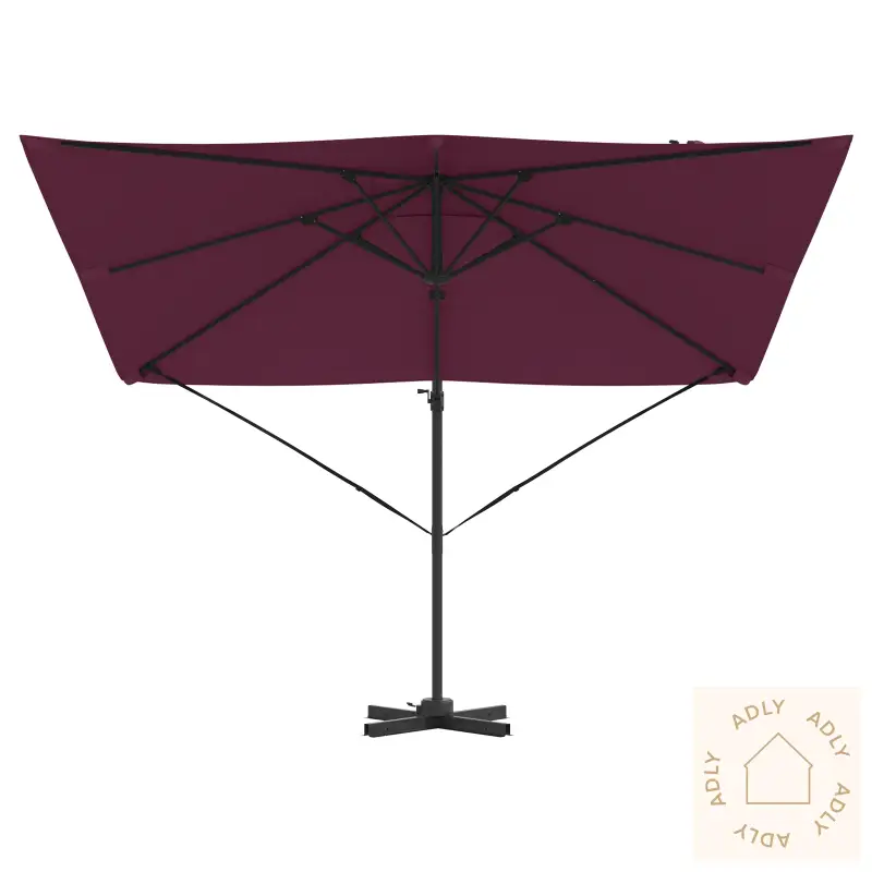 Parasoll Burgunder Aluminium, Polyester Stor Justerbare Armlener