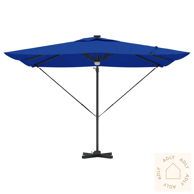 Cantilever Roma Parasol Med Led-Er Azurblå 286X285X270 Cm Aluminium