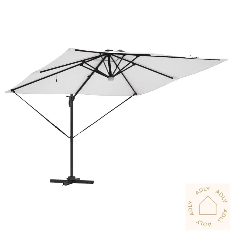 Cantilever Roma Parasol Med Led Sand 286X285X270 Cm Aluminium
