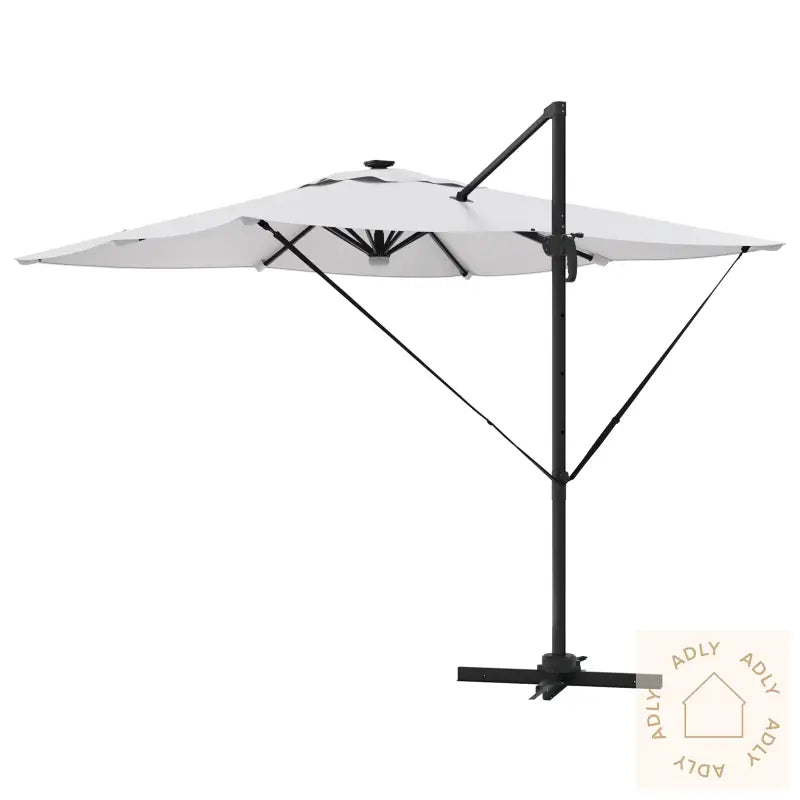 Cantilever Roma Parasol Med Led Sand 286X285X270 Cm Aluminium