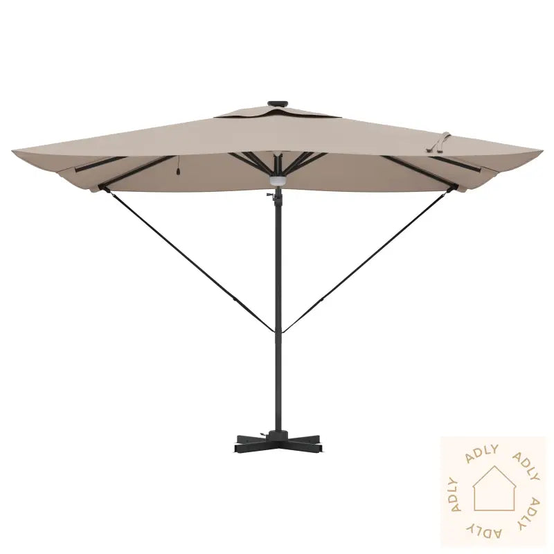 Cantilever Roma Parasol Med Led-Er Taupe 286X285X270 Cm Aluminium