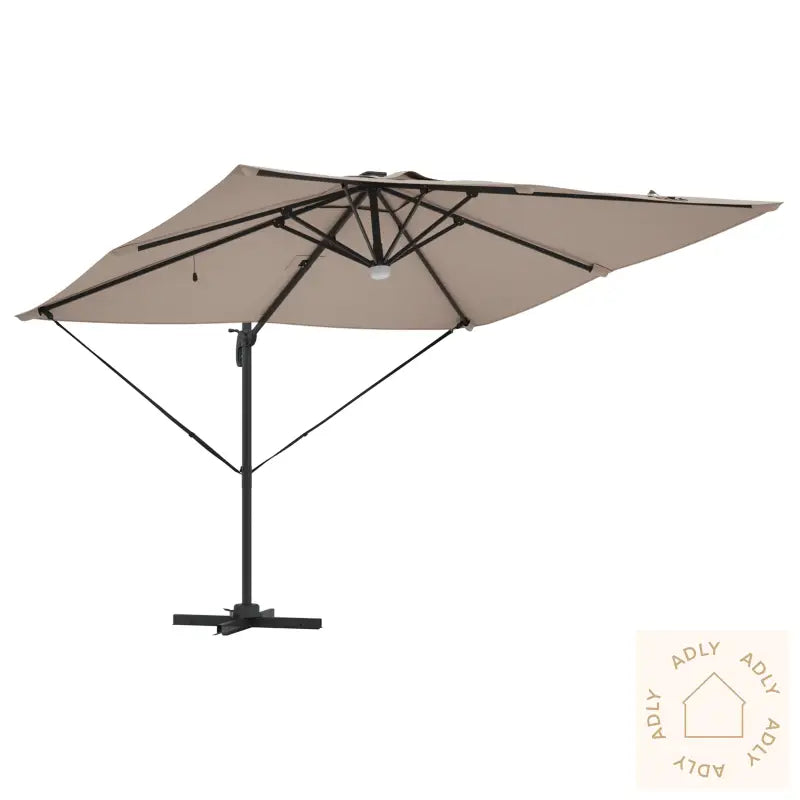 Cantilever Roma Parasol Med Led-Er Taupe 286X285X270 Cm Aluminium